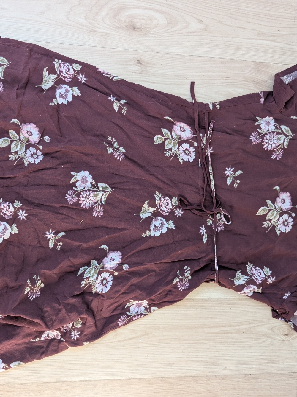 Abercrombie & Fitch Burgundy Floral Button-Front Dress - Picture 3 of 3